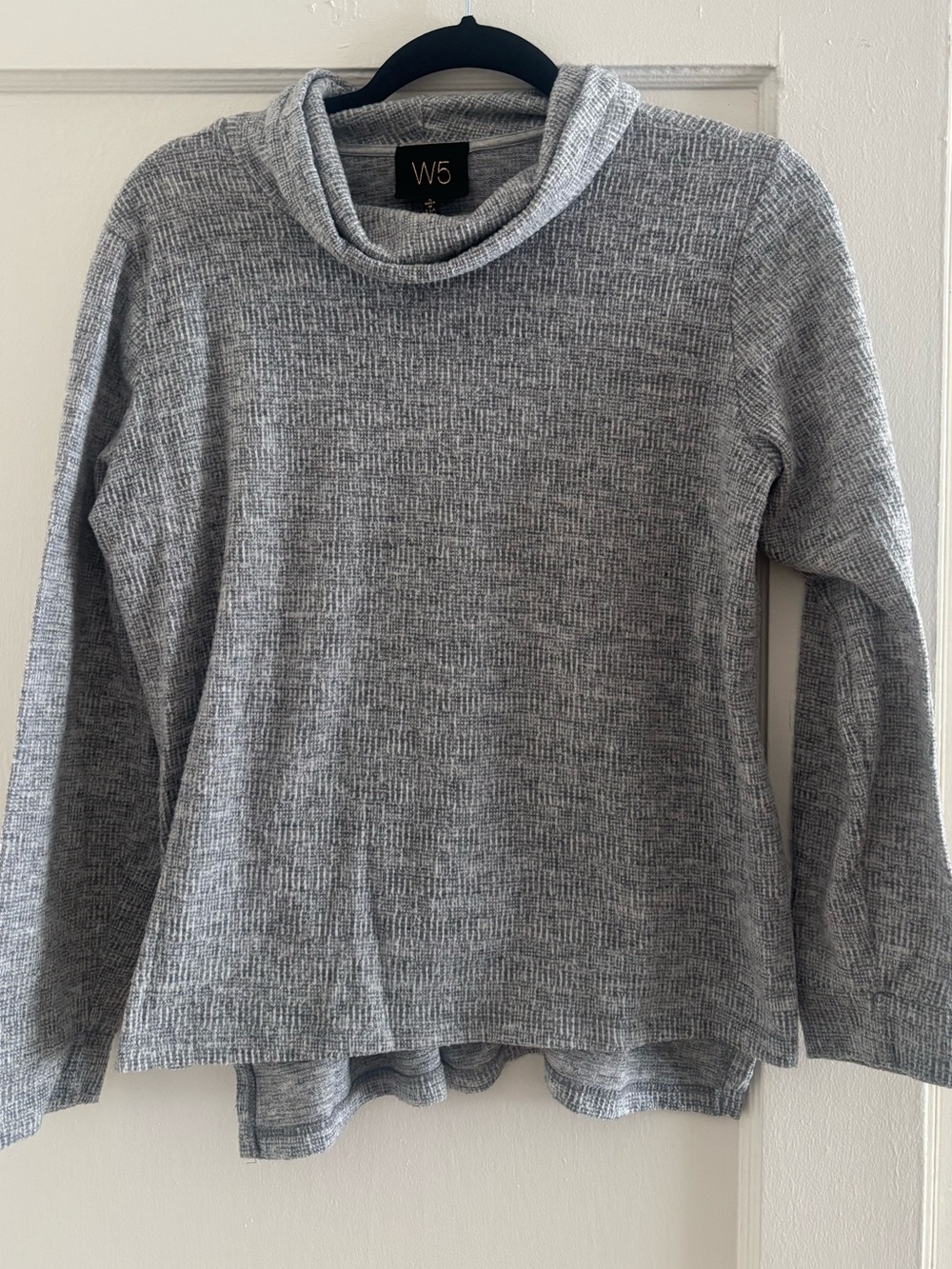 W5 Heather Gray Cowl Neck Knit Sweater